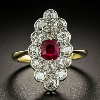 Edwardian No-Heat Ruby and Diamond Dinner Ring - 2