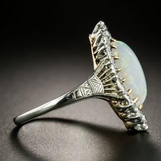 Edwardian Opal and Diamond Cluster Ring