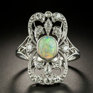 Edwardian Opal and Diamond Dinner Ring - 1