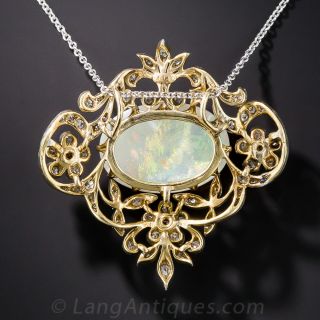 Edwardian Opal and Diamond Necklace
