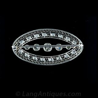 Edwardian Oval Diamond Pin