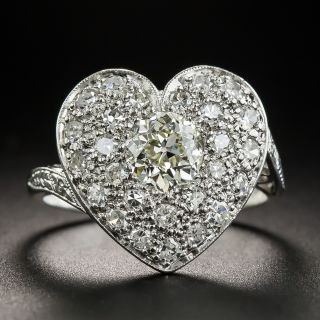 Edwardian Pavé Diamond Heart Ring