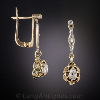 Edwardian Pear-Shaped Diamond Drop Earrings