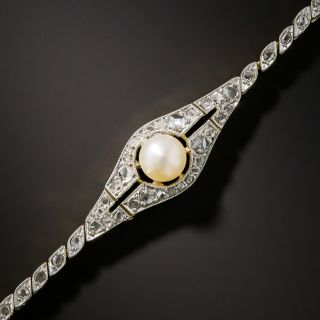 Edwardian Pearl and Diamond Bracelet
