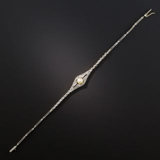 Edwardian Pearl and Diamond Bracelet