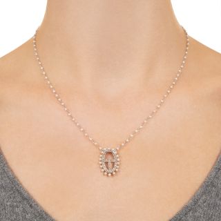 Edwardian Pearl and Diamond Buckle Necklace
