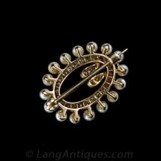 Edwardian Pearl and Diamond Buckle Pin