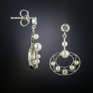 Edwardian Pearl and Diamond Earrings
