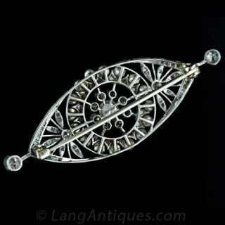 Edwardian Pearl and Diamond Platinum Brooch