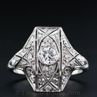 Edwardian Pierced Diamond Dinner Ring 