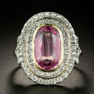 Edwardian Pink Topaz and Diamond Ring - 2