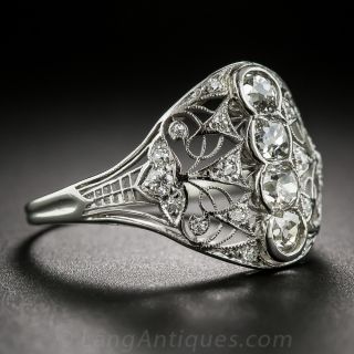  Edwardian Platinum and Diamond Dinner Ring