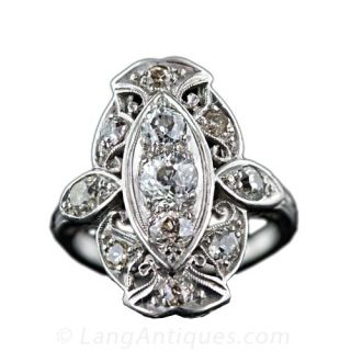 Edwardian Platinum and Diamond Dinner Ring