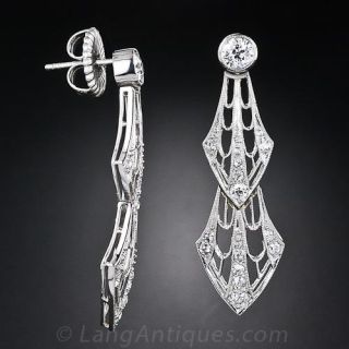 Edwardian Platinum and Diamond Earrings
