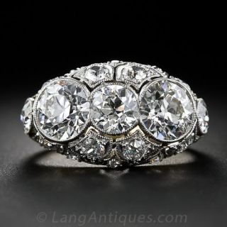 Edwardian Platinum and Diamond Five-Stone Ring