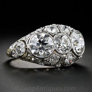 Edwardian Platinum and Diamond Five-Stone Ring