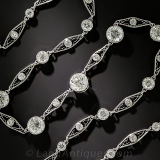Edwardian Platinum and Diamond Necklace - 1