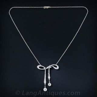 Edwardian Platinum and Diamond 'Negligee' Necklace