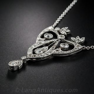 Edwardian Platinum and Diamond Pendant Necklace