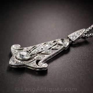 Edwardian Platinum and Diamond Pendant Necklace