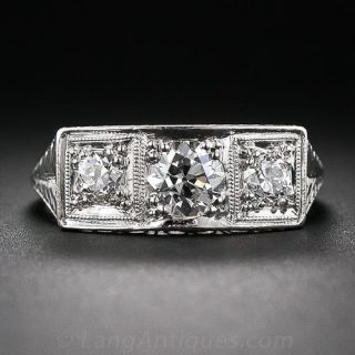 Edwardian Platinum and Diamond Three-Stone Ring