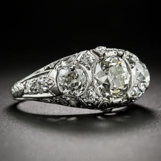 Edwardian Platinum and Diamond Three-Stone Ring