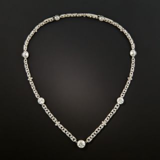 Edwardian Platinum Diamond Choker Necklace - 2