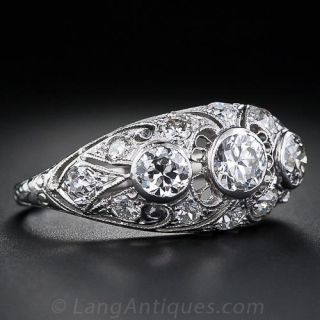 Edwardian Platinum  Diamond Dome Ring