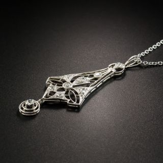 Edwardian Platinum Diamond Lavalière 