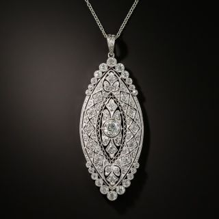 Edwardian Platinum Diamond Lavalière Necklace - 1