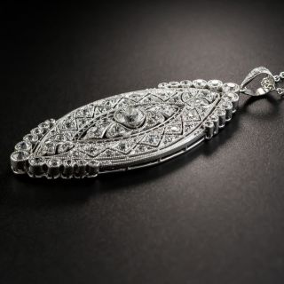 Edwardian Platinum Diamond Lavalière Necklace
