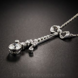 Edwardian Platinum Diamond Lavaliere