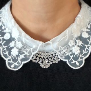 Edwardian Platinum Diamond Neckline Brooch