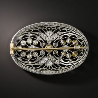 Edwardian Platinum Diamond Pearl Brooch