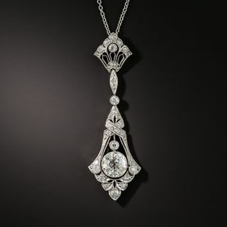 Edwardian Platinum Diamond Pendant - 2