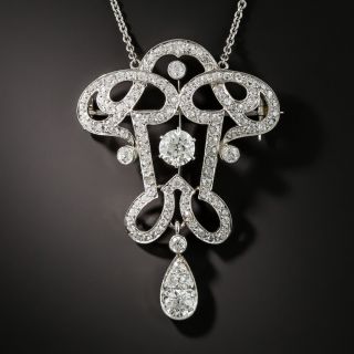 Edwardian Diamond Dangle Pendant  - 2