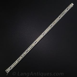 Edwardian Platinum Natural Pearl and Diamond Bracelet