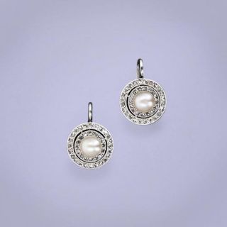 Edwardian Platinum Natural Pearl and Diamond Earrings