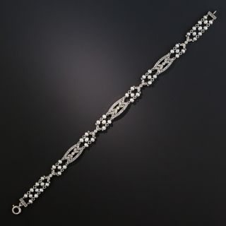 Edwardian Platinum Pearl and Diamond Bracelet