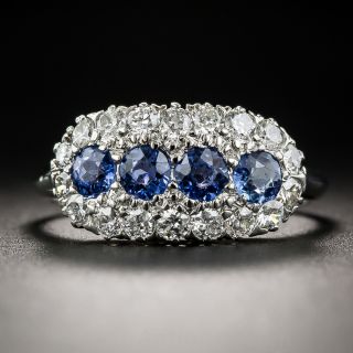 Edwardian Platinum Sapphire and Diamond Ring