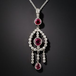 Edwardian Ruby and Diamond Pendant - 4