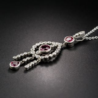 Edwardian Ruby and Diamond Pendant