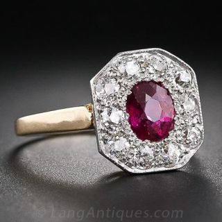 Edwardian Ruby and Diamond Ring