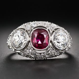 Edwardian Ruby and Diamond Ring - AGL - 5