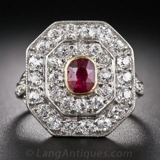 Edwardian Ruby and Diamond Ring