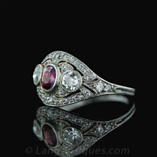 Edwardian Ruby Ring with Diamonds