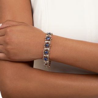Edwardian Sapphire and Diamond Bracelet