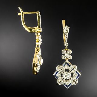 Edwardian Sapphire* and Diamond Dangle Earrings