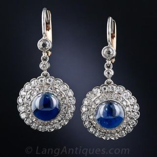 Edwardian Sapphire and Diamond Earrings