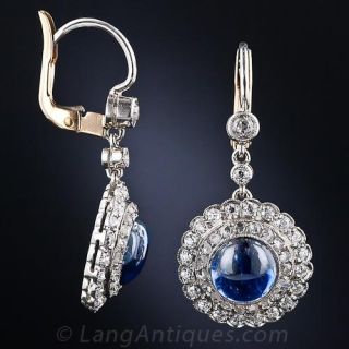 Edwardian Sapphire and Diamond Earrings